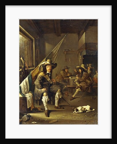 A Seated Cavalier with Soldiers playing Cards, 1655 by Jacob Duck