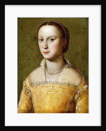 Portrait of Eleanora d'Este, half-length, wearing a Gold Dress by Alessandro Allori