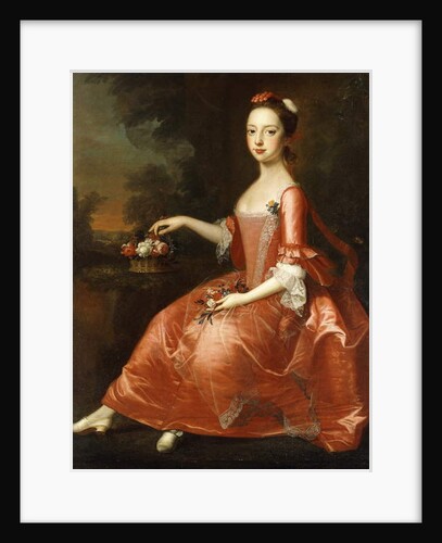 Portrait of a Young Lady, seated full-length, wearing a Red Dress by Thomas Bardwell