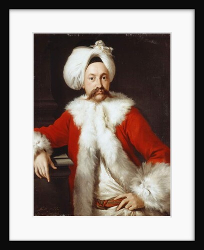 Portrait of a Gentleman standing, half-length, in oriental costume by Andrea Soldi