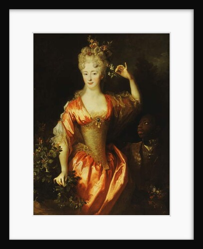 Portrait of Marie-Marguerite-Elizabeth d'Algere, standing, three-quarter length by Nicolas de Largilliere