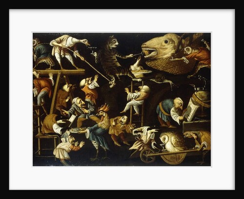 Imaginary Animals and Dwarfs Fighting, Drinking and Carousing by Faustino Bocchi or Boccasi