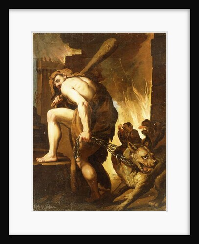 Hercules dragging Cerberus from Hell by Domenico Pedrini