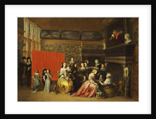 Ladies Celebrating the Birth of a Child in an Elegant Boudoir by Hieronymus Janssens