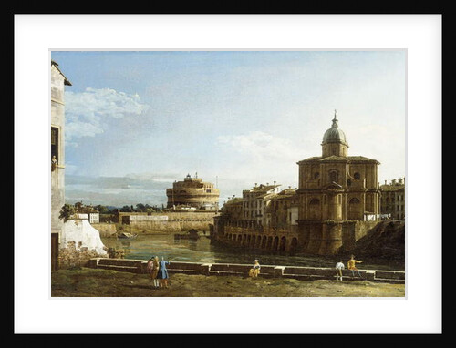 A View of Rome along the Tiber, with the Church of San Giovanni dei Fiorentini beyond by Bernardo Bellotto