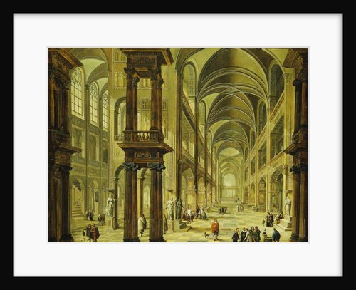 An Imaginary Church Interior with Figures by Christian Stocklin