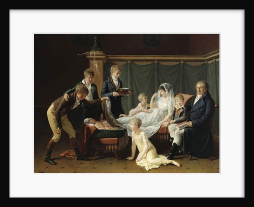 Portrait of the Marquis and Marquise de Cramayel and their seven Children in an Interior by French School