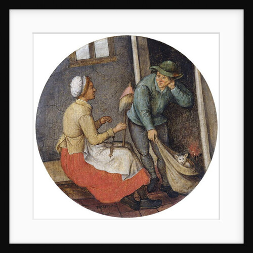 A Proverb - Letting the Cat out of the Bag, by Pieter the Younger Brueghel