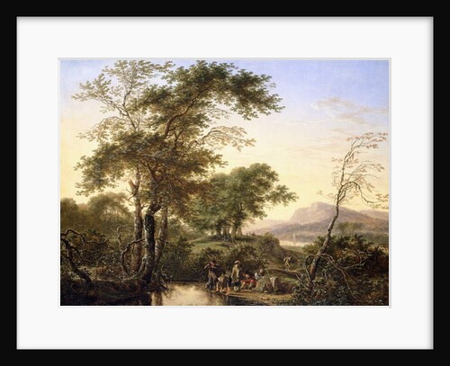 An Extensive Italianate River Landscape with Travellers by a Pool, 1646 by Herman the Younger Saftleven