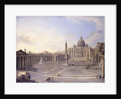 A View of St. Peter's, Rome with Bernini's Colonnade and a Procession in Carriages by Antonio Joli