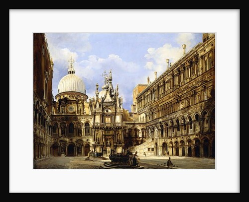 The Courtyard of the Doge's Palace, Venice, 1841 by Frederico Moja
