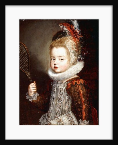 Portrait of a Girl, half length, holding a Tennis Racquet by Cornelis de Vos