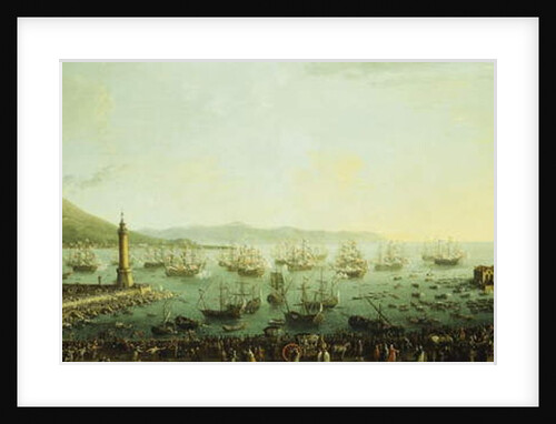 The Embarkment of King Charles III of Naples, 18th century by Antonio Joli