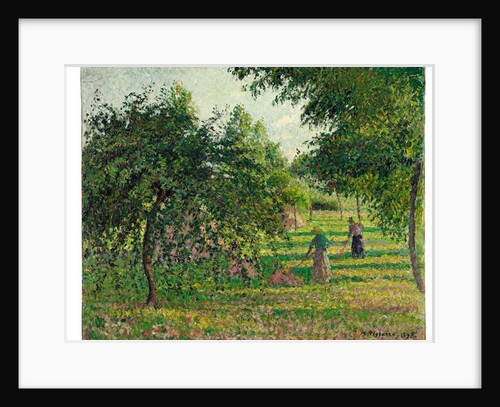 Apple Trees and Hay Makers at Eragny, 1895 by Camille Pissarro