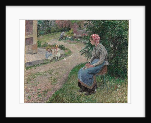 A Servant Seated in the Garden at Eragny, 1884 by Camille Pissarro