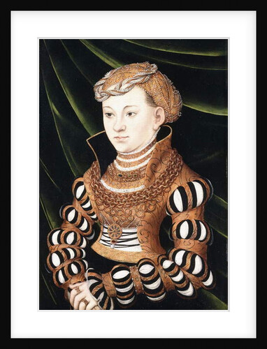 Portrait of Princess Margaret von Sachsen, small three-quarter length, wearing Court Dress by Lucas the Elder Cranach