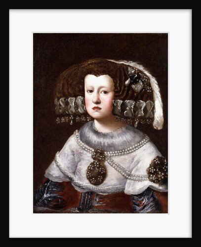 Portrait of Queen Mariana of Austria, small half-length by Diego Rodriguez de Silva Velazquez