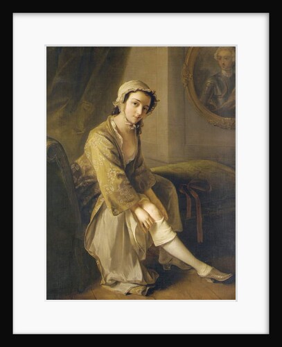 Young woman in a fawn dress by Philippe Mercier