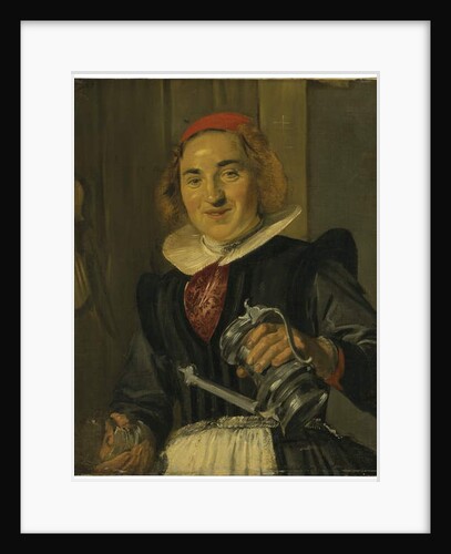 Young woman holding a glass and a flagon by Frans Hals