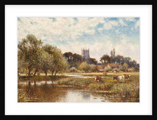 Cattle watering, Kempstead-on-Thames by Alfred Augustus Glendening
