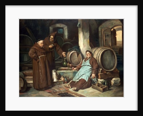 Monks in a cellar, 1873 by J. Haier