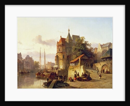 Fortified Buildings on the Banks of a Canal by Cornelius Springer