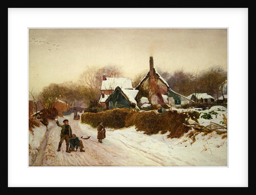 Boys Snowballing at Cookham Dean, 1887 by William Augustus Rixon