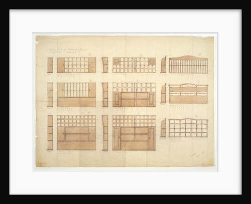 Designs for China Racks, Sideboards and Dressers in English Oak, 1906 by Ernest William Gimson