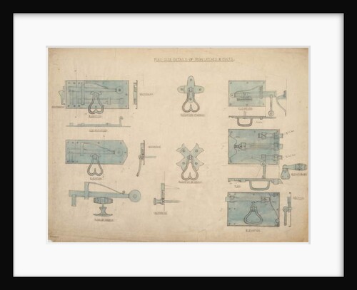 Designs for Iron Latches and Bolts, c.1905-15 by Ernest William Gimson