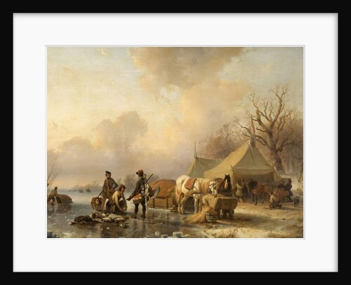 Winter Scene with Sleigh, 1840 by Andreas & Moerenhoet J.J. Schelfhout