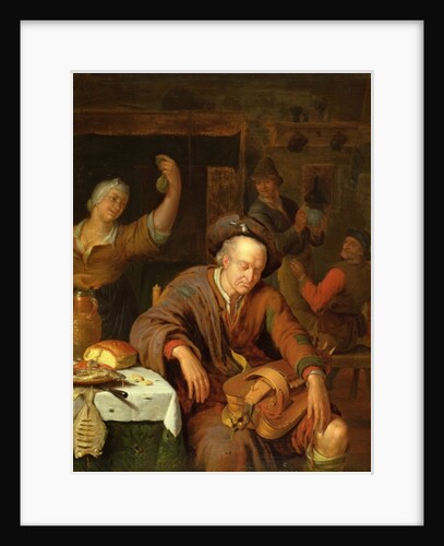 The Hurdy Gurdy Player Asleep in a Tavern by Willem van Mieris