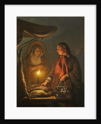 The Poultry Stall, c.1845-55 by Petrus van Schendel