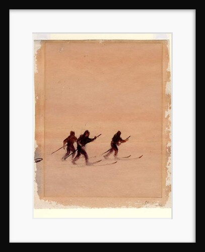 Men on skis, 1901-04 by Edward Adrian Wilson