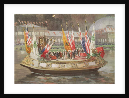 The 'Declaration of Indepedence' Barge at the World's Columbian Exposition in Chicago 1893 by Thure de Thulstrup