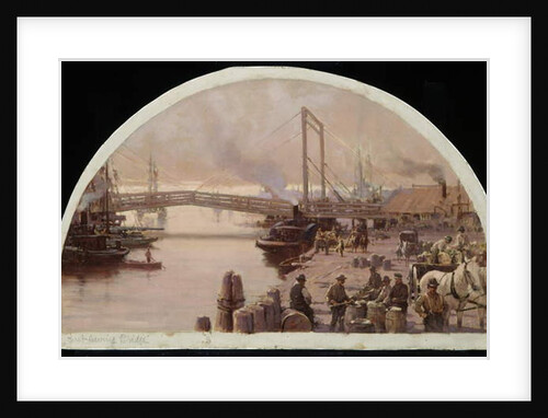 The First Bridge Across the Chicago River, 1834, 1900 by Lawrence Carmichael Earle