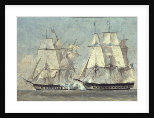 Battle between the United States and the Macedonian, 25th October 1812, 1859 by Alonzo Chappel
