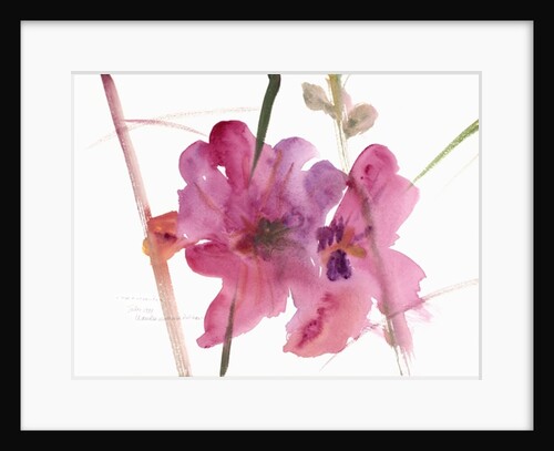 Hollyhocks, 1988 by Claudia Hutchins-Puechavy