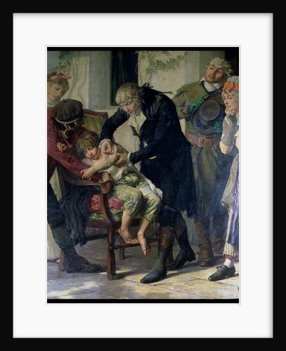 Edward Jenner performing the first vaccination against smallpox in 1796, 1879 by Gaston Melingue