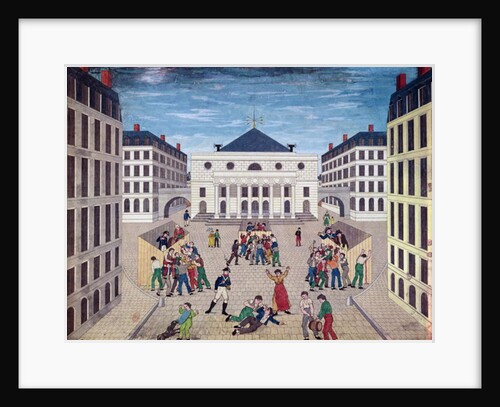 Distribution of wine in Place de l'Odeon in Paris, c.1805-10 by French School