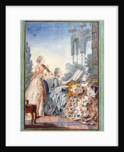 The three daughters of the composer Joseph-Nicolas-Pancrace Royer playing music from his ballet Zaide, c.1760 by Louis Carrogis Carmontelle