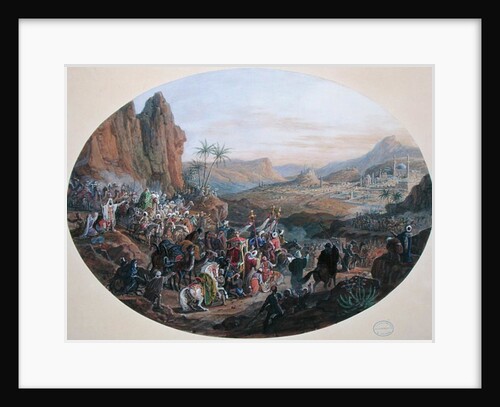 Design for a set of plates depicting 'The Pilgrimage to Mecca', for the Manufacture de Sevres, c.1839-40 by Jean-Charles Develly