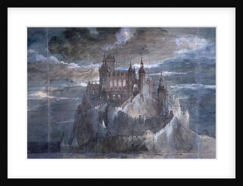 Design for the stage curtain for a performance of 'Hamlet' at the Comedie Francaise, 1884 by French School