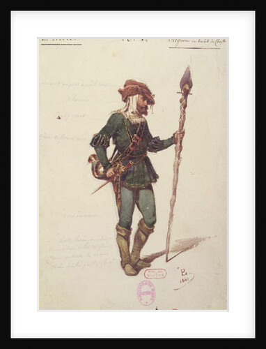 Hunting costume design for 'Giselle' by Adolphe Adam c.1841 by Paul Lormier
