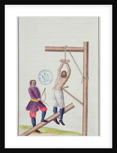 Punishment with a knout while being suspended from a rope by French School