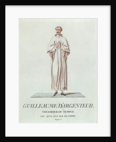 Portrait of Guillaume d'Argenteuil, Temple Treasurer, as depicted on his tomb, 1786 by French School