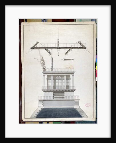Design for a Chappe telegraph station for one of the domes of the Louvre, Paris, early 19th century by French School