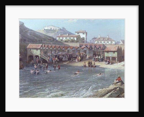 The Beginning of Sea Swimming in the Old Port of Biarritz, 1858 by Jean Jacques Alban de Lesgallery