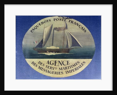 Sign for the mail boat service run by the 'Agence des Services Maritimes des Messageries Imperiales' by French School