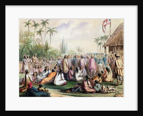 The French Protectorate's pavilion in Tahiti in 1842, c.1842-48 by Maximilien Radiguet
