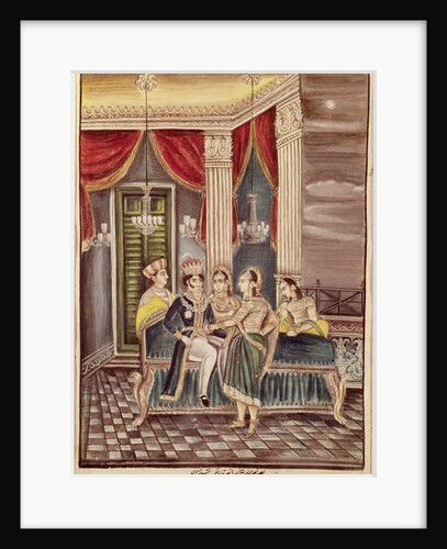 Nasir Ud-Din Haidar King of Oudh in his palace, 1845 by Indian School